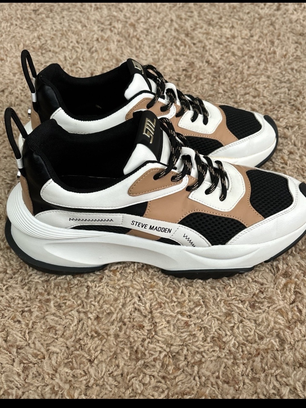 Steve Madden Black, Tan, and Cream Sneaker. - Picture 2 of 7